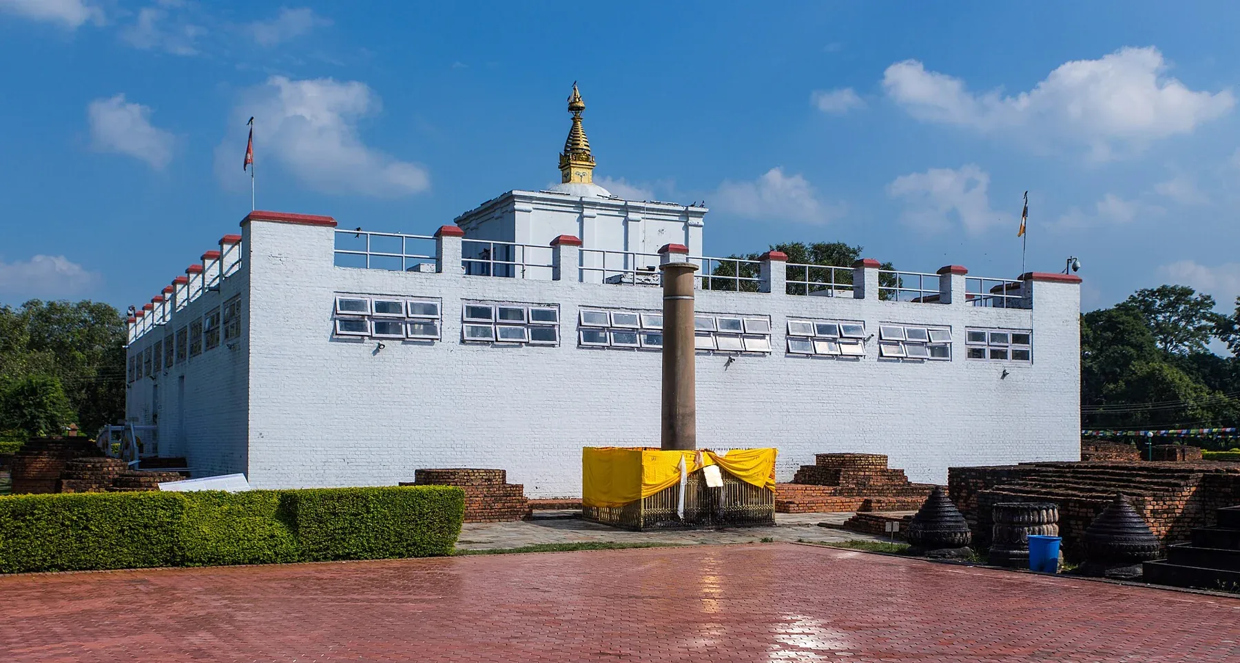 Maya Devi Temple and gardens in Lumbini